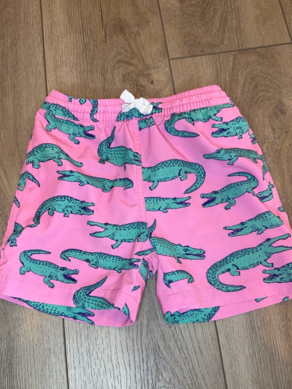 chubbies Pink Swim Shorts with Green Alligator Print